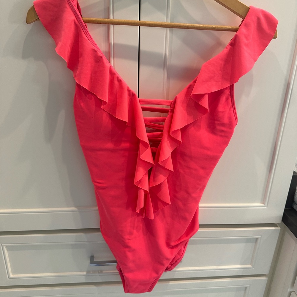 Lilly Pulitzer Vibrant Pink Swimsuit with Ruffles